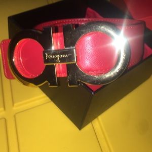 Red Ferragamo belt